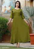 Rayon kurti gown with hand work