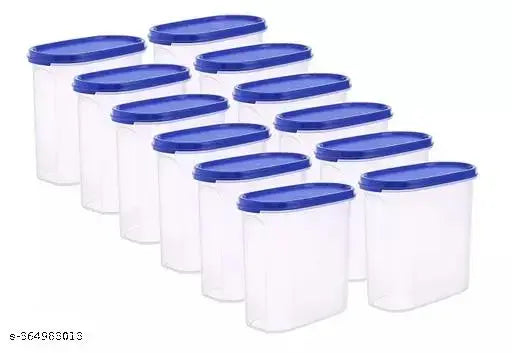 brand Freqcty Plastic Storage Jar and Container Square Container Daba squeer container Kitchen Storage home utility Food storage Kitchen utility airtight boxes box items 1500 ml(Pack of 12) Blue