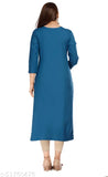 women Tealbluecolor Straight kurti