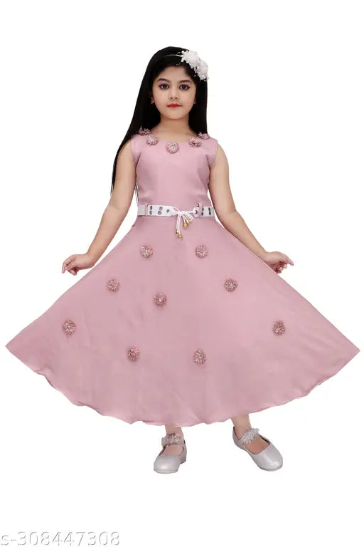 Girls' kids party wear gown Dress and jacket 4to8 Years