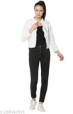 Stylish Colorblock Women CasuaL White Jacket