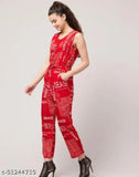 Western Wear Women Red Color Jumpsuits