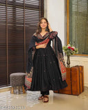 gown with dupatta and plazoo set