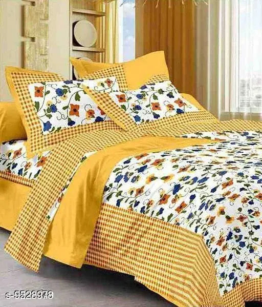 Navratri/Yellow - Trendy Heavy Cotton 100X90 Double Bedsheet