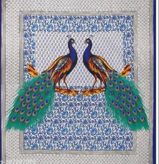180 TC Dable Bed Cotton Bedsheet Pure 100 % Combo of 1 bedsheets and 2 pillow cover ##sanganeri traditional printed bedsheet peacock printed bedsheet