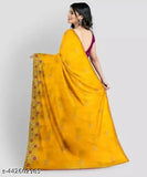 Yellow Pink Syclon Silk Net Zari EMBROIDERY SAREES