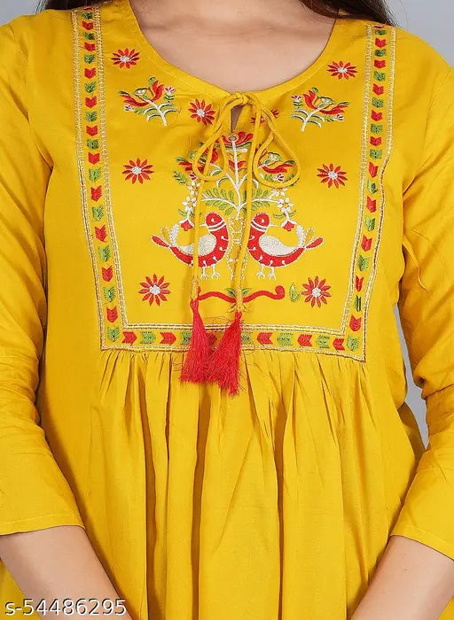 womens embroidery partwear and festival kurti