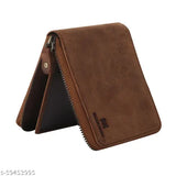 BUGOSHE hand made Hunter leather zipper wallet wallet with extra card slots and RFID blocking