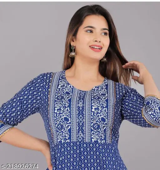 SUPER HIT ROYAL BLUE PRINTED KURTIS