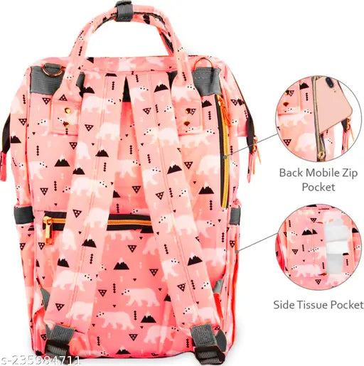 Printed Premium Diaper Backpack for Waterproof Nappy Bag Rucksack Maternity Backpack Bag pinkUnicorn Diaper Bag