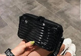 Box sling bag black color small cross body forever young small purse bag black aesthetic and cool bag