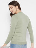 Zigo's Super Warm Super Soft V Neck Full Sleeves Solid Cardigan