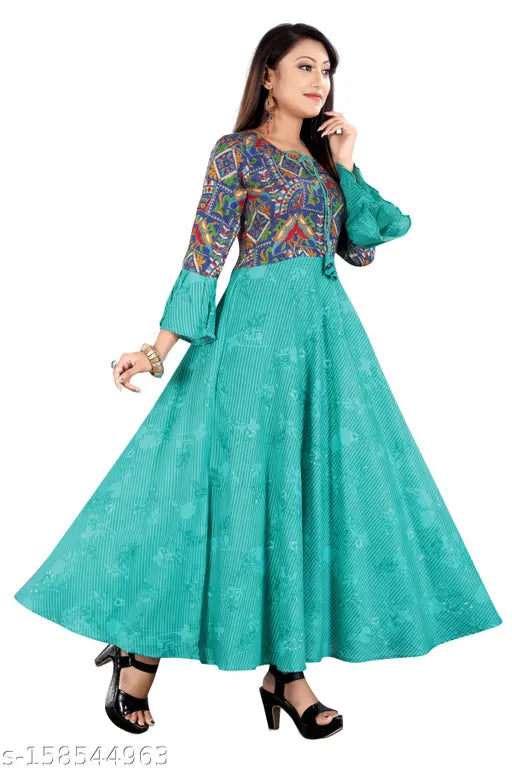 PRINTED DESIGNER GOWN KURTI