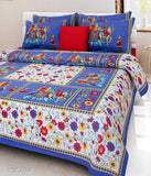 Combo Bedsheet Pack 2 Jaipuri Cotton Double Bed Bedsheet with 4 Pillow Cover