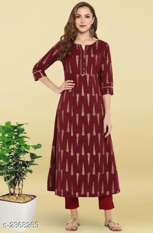 Janasya Women's Printed Cotton Kurti