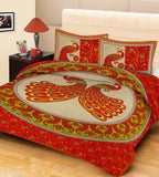 Elegant Printed Cotton Double Bedsheet