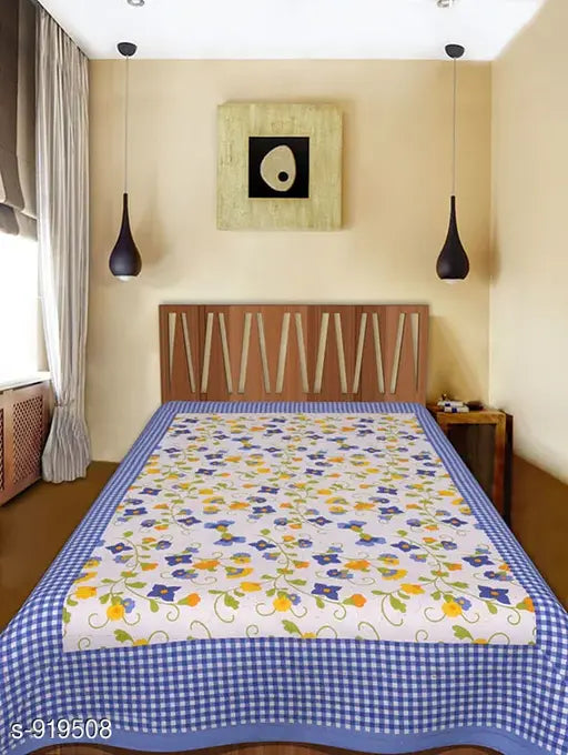 Trendy Cotton Printed Single Bedsheets