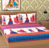 Ria Stylish 100% Cotton 92 X 82 Double Bedsheet