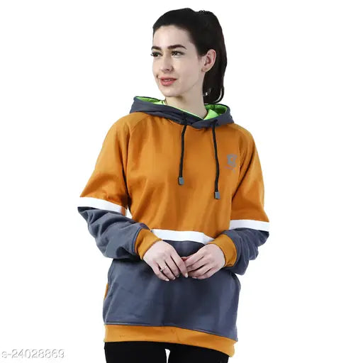 Chanda Khuba Women's Sweatshirt Full Sleeve Kangaroo Pocket Pullover hoodies - CKHD-G-06