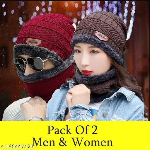 Miss8teen_Woolen Cap_Red & Brown_2P_C_129