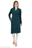 BLUSHH COLLECTION Women's Self Pattern Wool Kurta