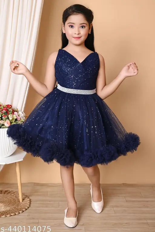 Flawsome Net Sparkle Toddler Girls Party and fastive Dress