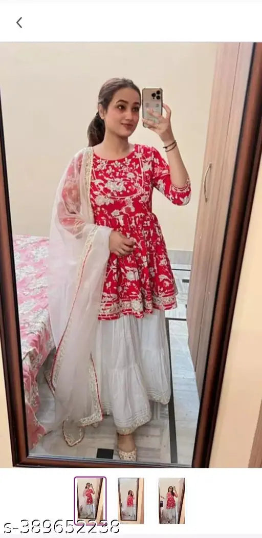 Katrina Kiyara Trending kurta Sharara Set With Dupatta