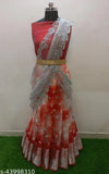 FANCY SOUTH INDIAN STYLE ORGANZA LEHENGA CHOLI & DUPATTA SET. (UN-STITCHED)