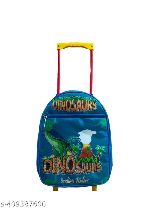 Indian Riders DINASOUR Cartoon Animal Kid's School & Travel Trolley Bag 16 Inch (DARK Green, 30 L) Waterproof Trolley (Light Blue, 30 L)