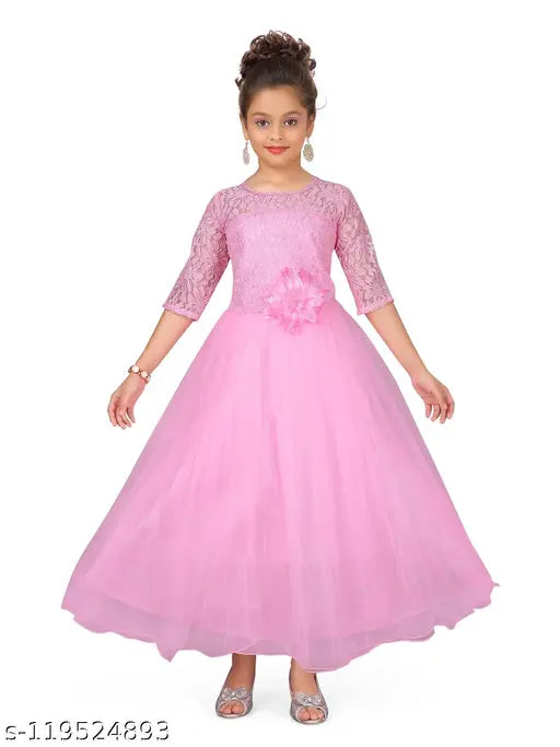 Aarika Girl's Lavendar Frocks & Dresses