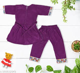 new charming naira kurti set for girls, top bottom set ,kurta set, purple naira pajama set ,party wear dress for baby girls .