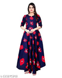 Women Stylish Rayon Printed Kurti and Gown