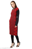 BLUSHH COLLECTION Women's Ethnic Motif A-line Mandarin Grey Kurtis & Kurtas