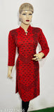 ladies woolen kurti for winter RED FLOWER