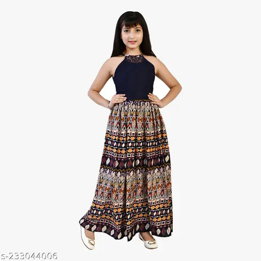 Girls Dress | 8-9 Years Girls Multicolor Dress | 9-10 Years Girls Printed Dress | 10-11 Years Girls Partywear Dress | 11-12 Years Girls Long Dress | 12-13 Years Girls Casual Dress