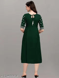 Rayon Embrdery kurti Green 1004