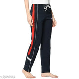 Women Solid StraightFit Blue Trousers