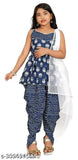 Printed Top And Dhoti With Dupatta And Lace Work