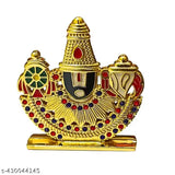 Tirupati Balaji with Stone for Car Dashboard | Tirupati Balaji with Stone for Pooja Room | Tirupati Balaji with Stone for Office room | Tirupati Balaji with Stone for Home decor showpieces | Tirupati Balaji with Stone for return gifts (Gold)