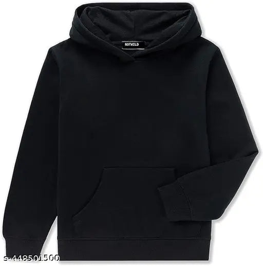 """""Kids/Boys Girls Pullover Solid Kangaroo Pocket Hoodies Sweatshirt"""""Black