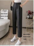 Beautiful Trendy Retro Women Trousers YOZO simplicity straight leg pants for womwn