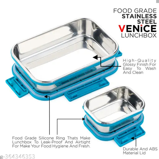 SUNITI Venice Premium Stainless Steel Lunch Box - Leak-Proof, Durable Easy to clean Tiffin box