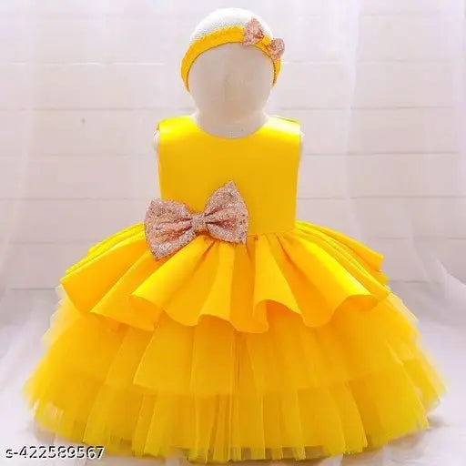 Beautifull Yellow Frocks and Dresses For Baby girls