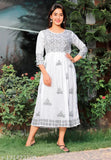 Women Hand Block Print Detail Anarkali Kurti