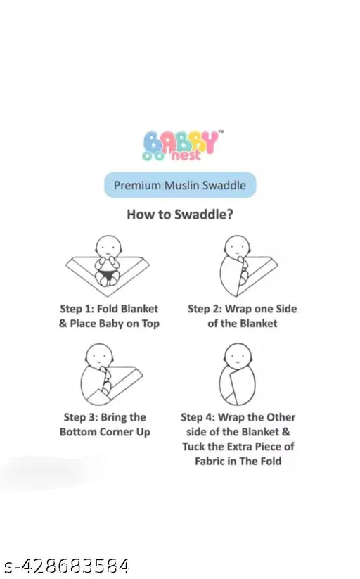 Baby Muslin Swaddler or blanket -pack 3