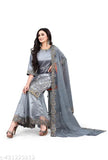 NEW WOMEN BEAUTIFUL TRENDY EMBROIDERED SUMMER FANCY SEQUENCE ZARI CUT WORK SALWAR STYLES ETHNIC MOTIFS YOKE DESIGN REGULAR BRIDAL LEHENGA DUPATTA DRAPING SET