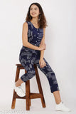 Jacinta Paper printed Navy Blue Jumpsuit