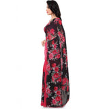 Printed Faux Georgette Pink Color Saree - GillKart