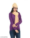 Women Warm and Soft Combo Pack of Winter Woolen Hair Yarn Cap with Fur Lining and Muffler