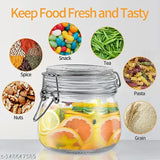 Glass Jars with Airtight Lids Wide Mouth Storage Canister Jars Storage Buckle Lid for Preserving Decorating Canning Jar Dry Food Storage Pasta Spice Beans Flour